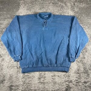 Vintage WEK By Kellsport Polo Sweatshirt Mens XXL Blue Rugby Heavyweight 90s USA